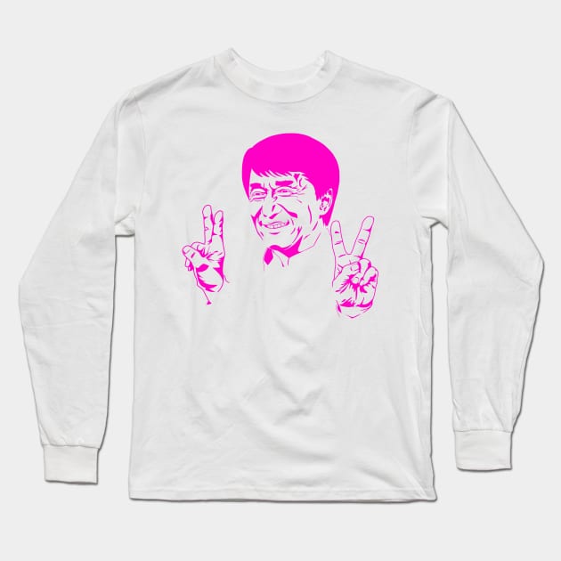 Jackie Chan Long Sleeve T-Shirt by Krum Gallery